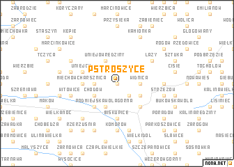 map of Pstroszyce