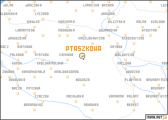 map of Ptaszkowa