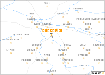 map of Pūčkoriai