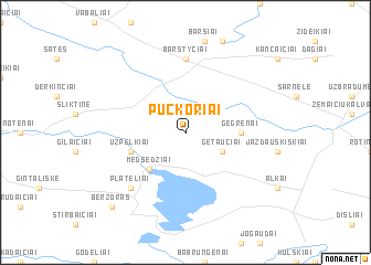 map of Pūčkoriai