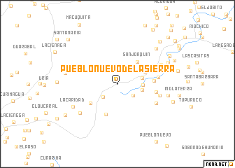 map of Pueblo Nuevo de La Sierra