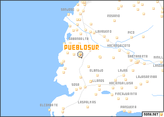 map of Pueblo Sur