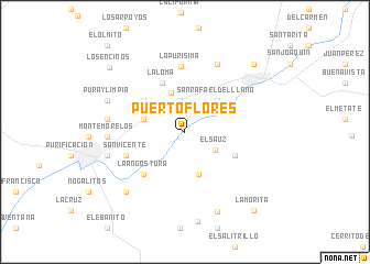 map of Puerto Flores