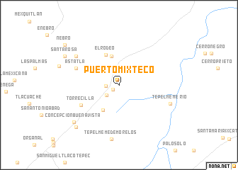 map of Puerto Mixteco