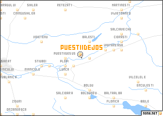 map of Pueştii de Jos