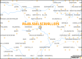 map of Pujals dels Cavallers