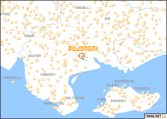 map of Pujŏng-ni