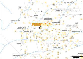 map of Puniānwāla