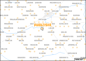 map of Puodžiškė