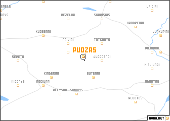 map of Puožas