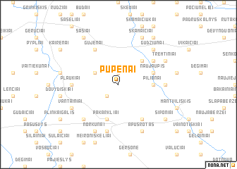 map of Pupėnai