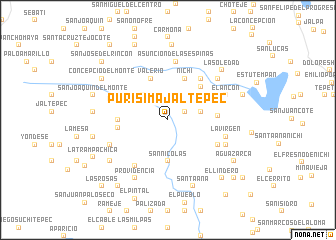 map of Purísima Jaltepec