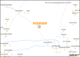 map of Pūshīdeh