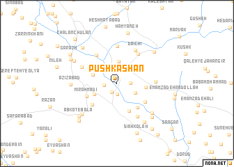 map of Pūsh Kashān