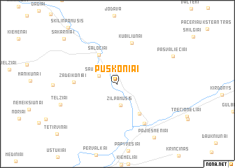 map of Puškoniai