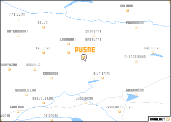 map of Pusnė