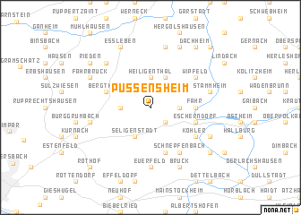 map of Püssensheim