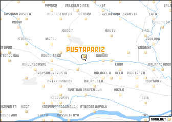 map of Pusta Páriž