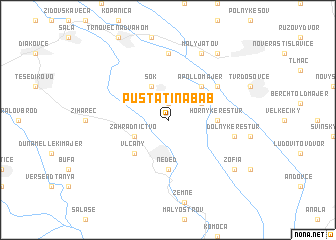 map of Pustatina Báb