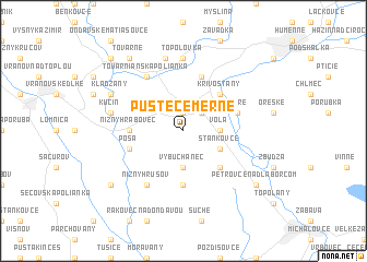 map of Pusté Čemerné