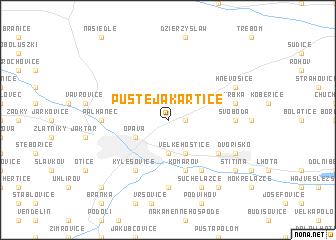 map of Pusté Jakartice