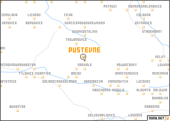 map of Pustevně