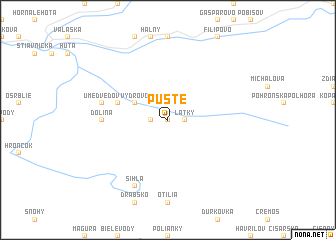 map of Pusté