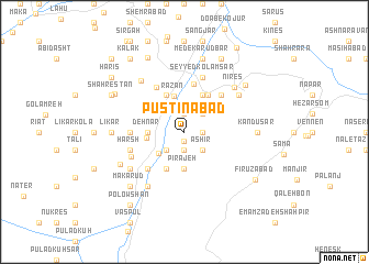 map of Pūstīnābād