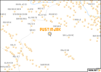 map of Pustinjak