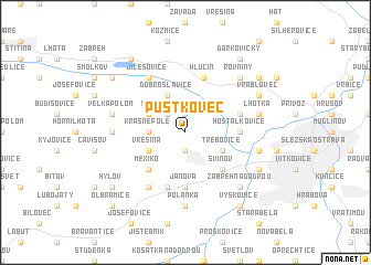 map of Pustkovec