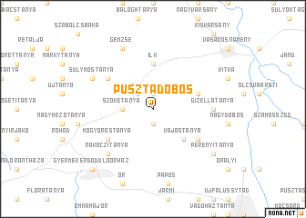 map of Pusztadobos