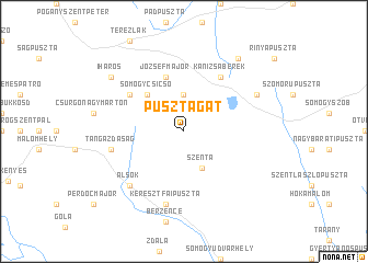 map of Pusztagát
