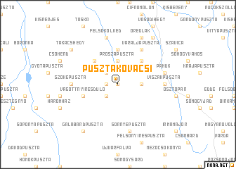 map of Pusztakovácsi