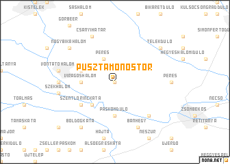 map of Pusztamonostor