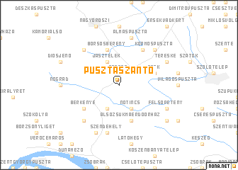 map of Pusztaszántó