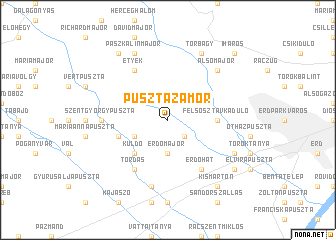 map of Pusztazámor