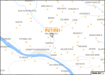 map of Puţinei