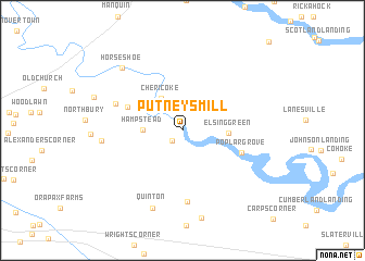 map of Putneys Mill