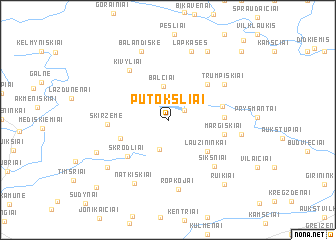 map of Putokšliai