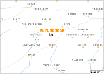 map of Puylagarde