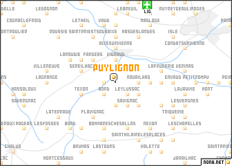 map of Puylignon