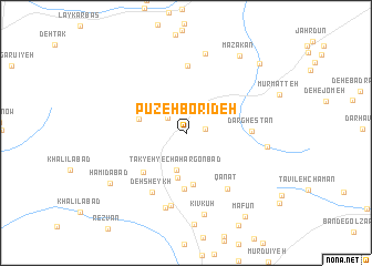 map of Pūzeh Borīdeh