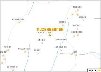 map of Pūzeh Eshneh