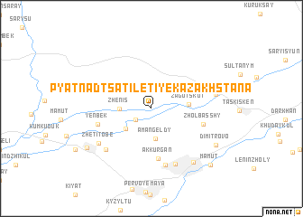 map of Pyatnadtsatiletiye Kazakhstana