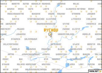 map of Pýchov