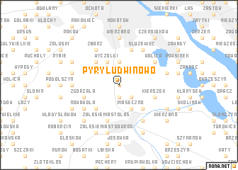 map of Pyry Ludwinowo