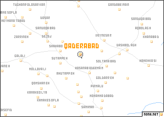 map of Qāderābād