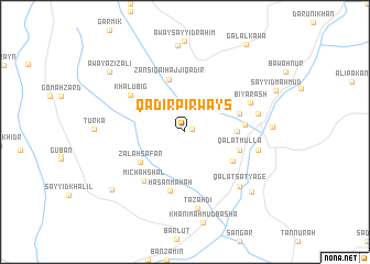 map of Qādir Pīr Ways