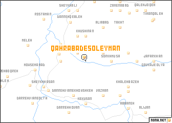 map of Qahrābād-e Soleymān