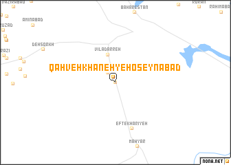 map of Qahvehkhāneh-ye Ḩoseynābād
